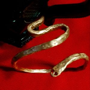 Copper snake bracelet.